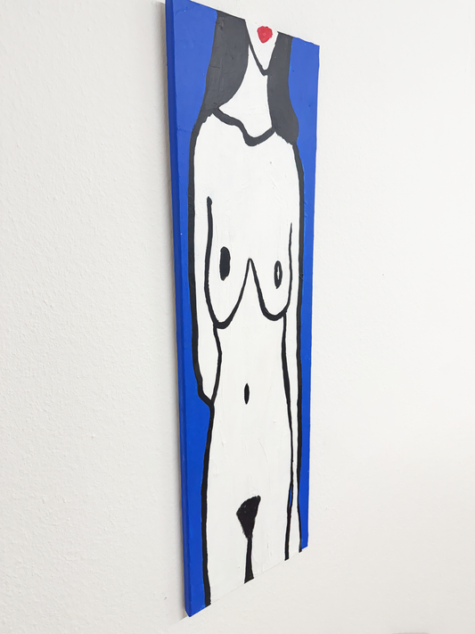 Figur im Blau - 30 x 100 cm - AUFTRAGSARBEIT