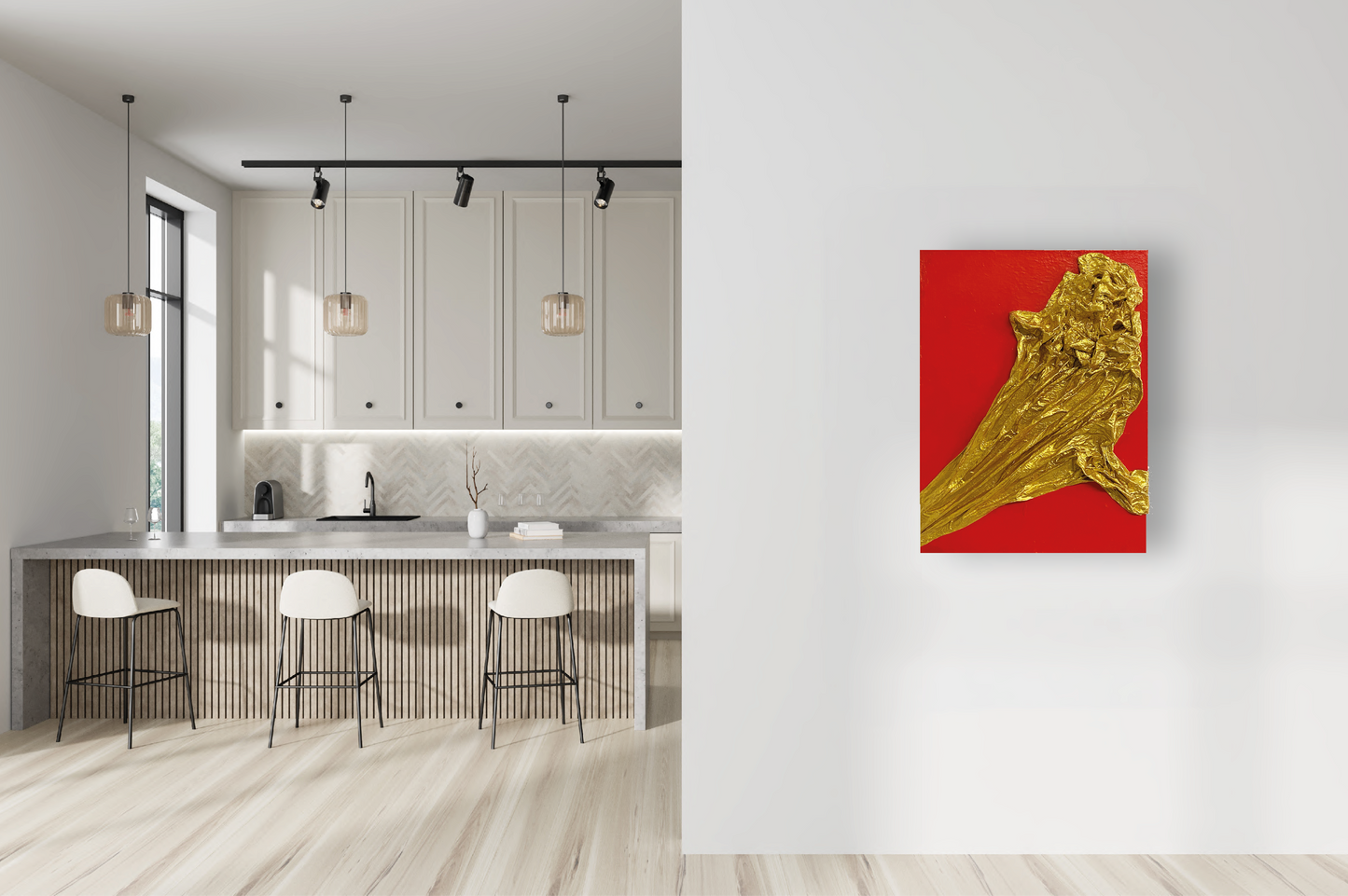 Gefaltetes Gold - 60 x 80 cm