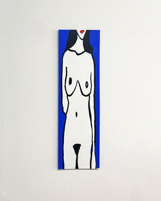 Figur im Blau - 30 x 100 cm - AUFTRAGSARBEIT